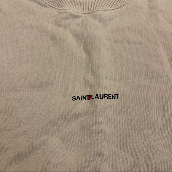 Authentic Saint Laurent Paris sweatshirt size small men’s in cream - Picture 2 of 7